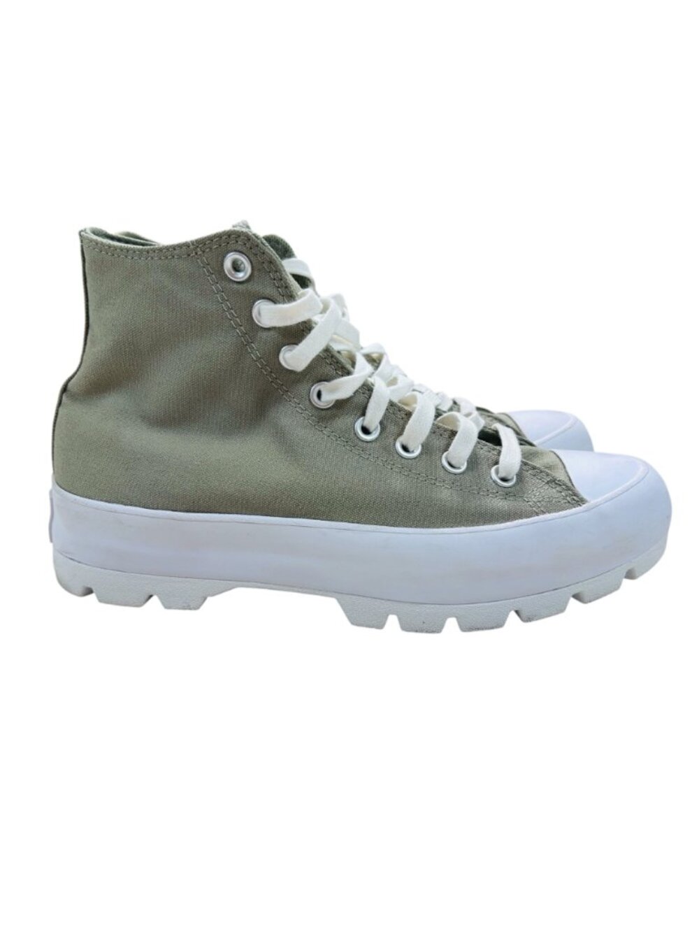 Converse Chuck Taylor All Star Lug Sole 9.5 Women Platform Sneaker Green Khaki - Picture 9 of 11